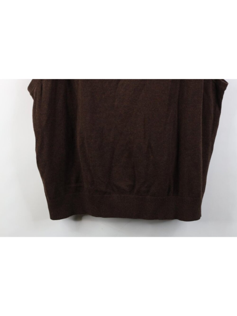 Vintage Lands End Mens Large Faded Blank Pima Cotton Knit Sweater Vest Brown - Picture 9 of 9